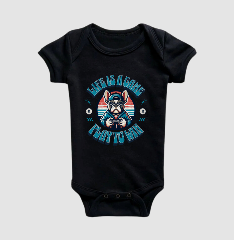 Body Infantil Gamer Bulldog Francês