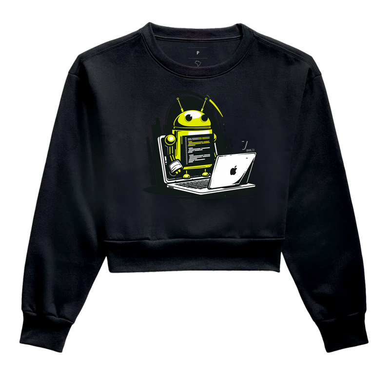 Moletom Cropped "Android usando Mac" T.I