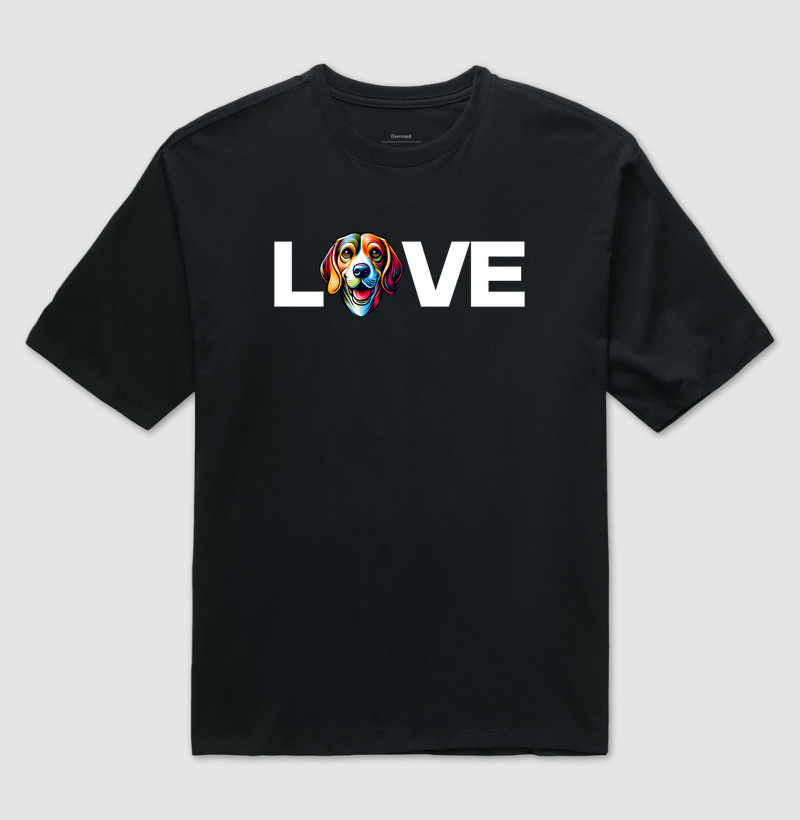 Camiseta Oversized Love Beagle