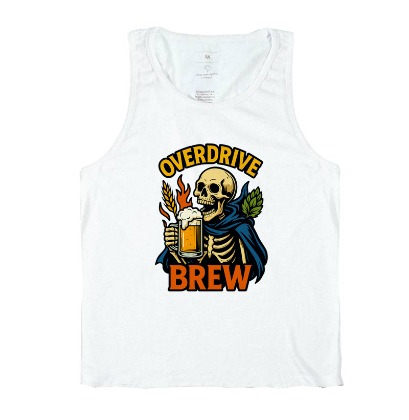 Camiseta Overdrive Brew – Caveira, Chope e Lúpulo