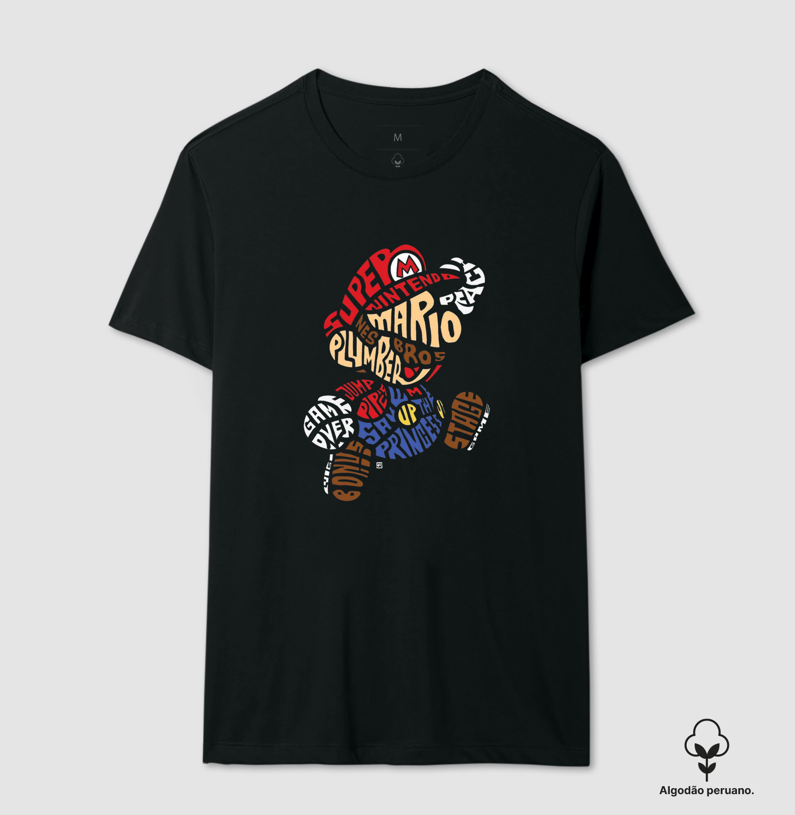 Camiseta Algodão Peruano Super Mario Nintendo 