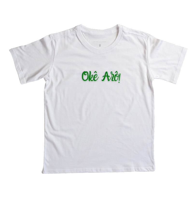 Oxóssi - Saudação Verde - Camiseta Infantil Branca