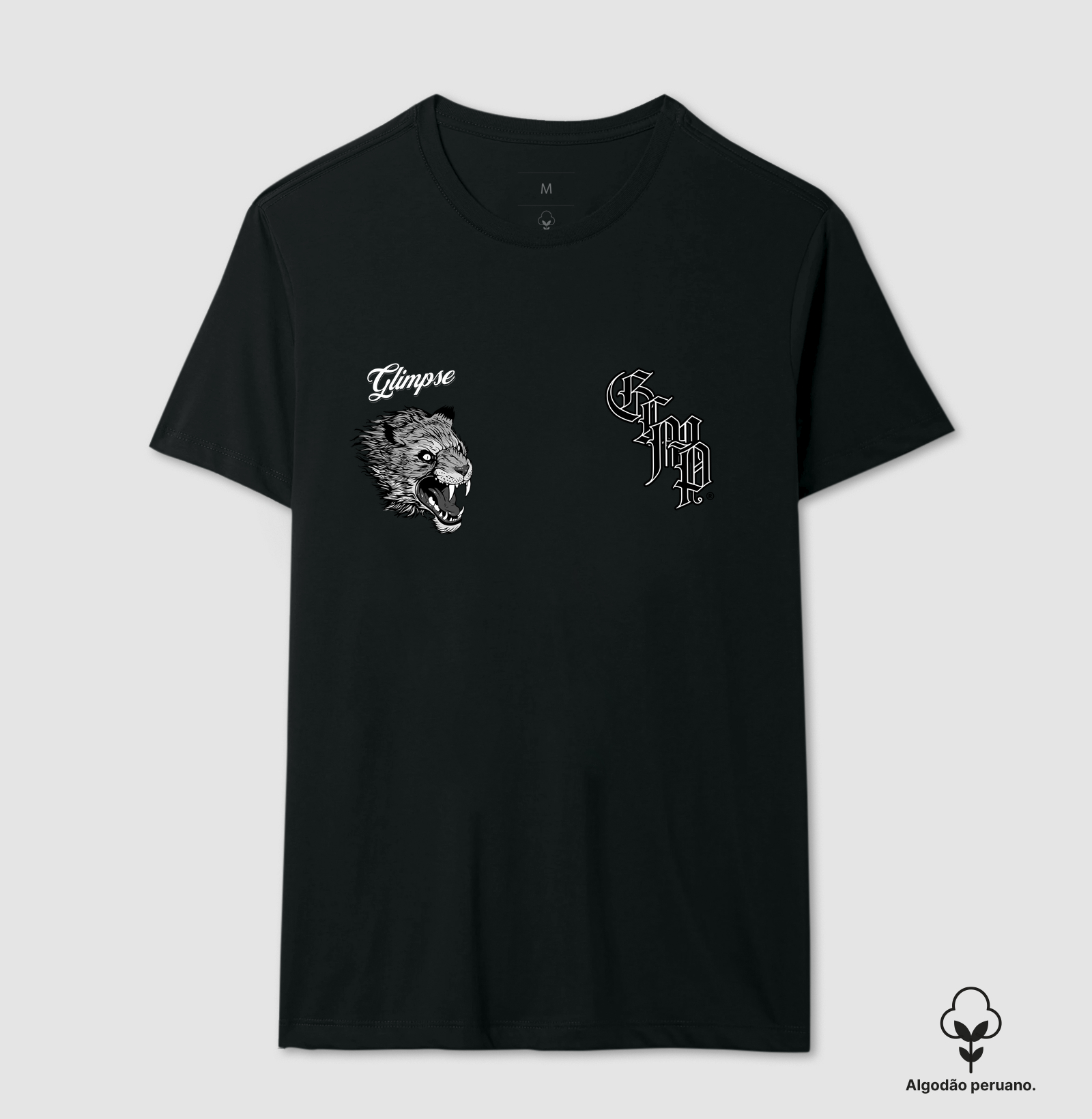 Camiseta streetwear Tiger Glimpse preta.