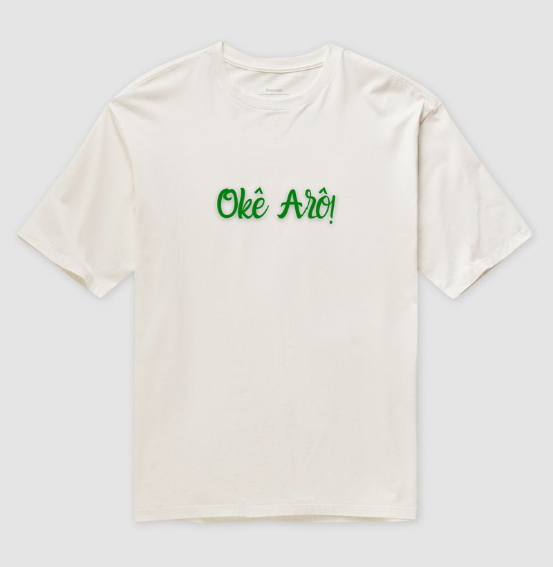 Oxóssi - Saudação Verde - Camiseta Branca