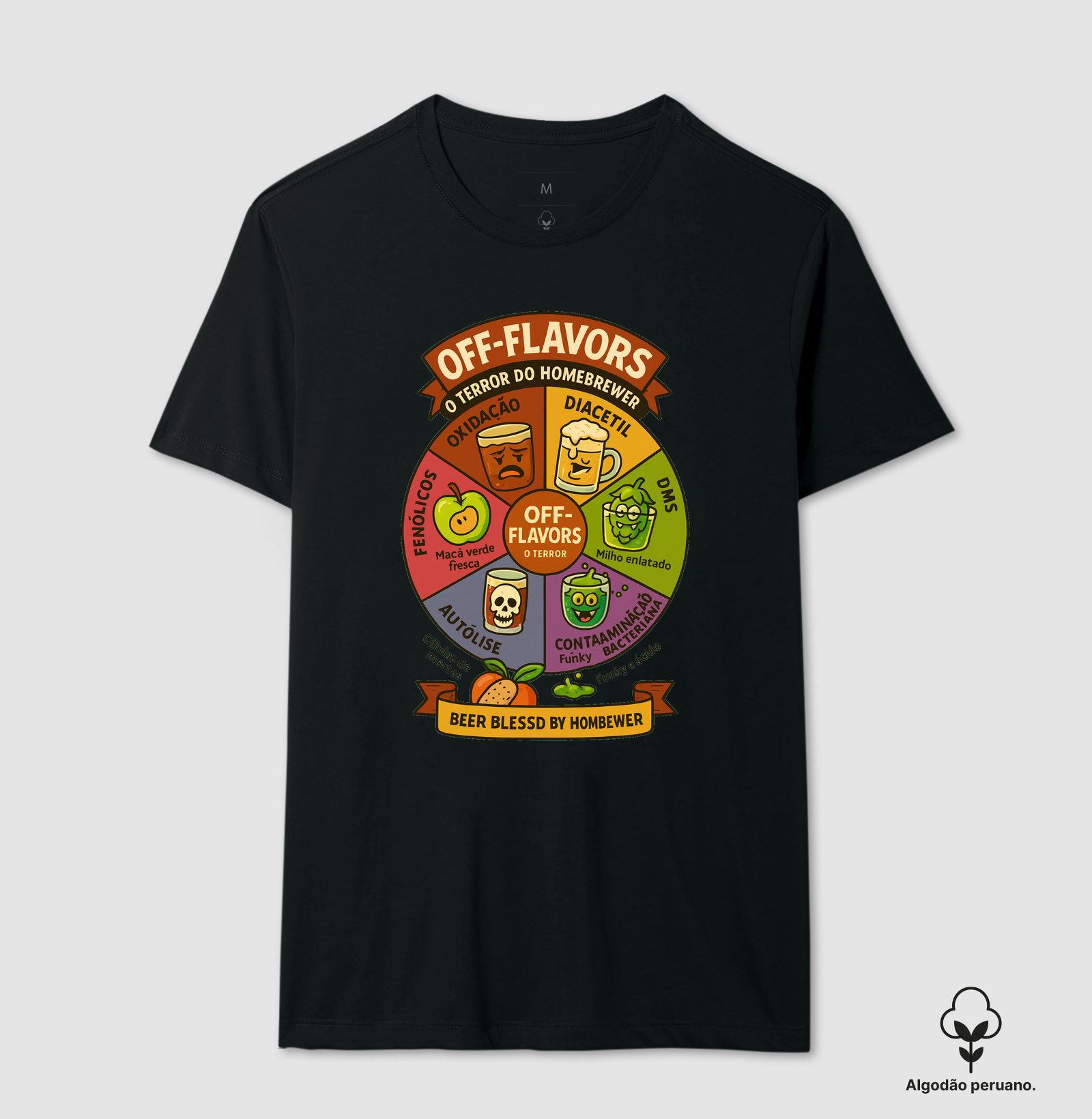 Camiseta Off-Flavors O Terror do Homebrewer Estampa Cerveja Artesanal