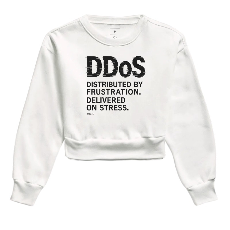 "DDoS — Distributed by frustration. Delivered on stress" T.I