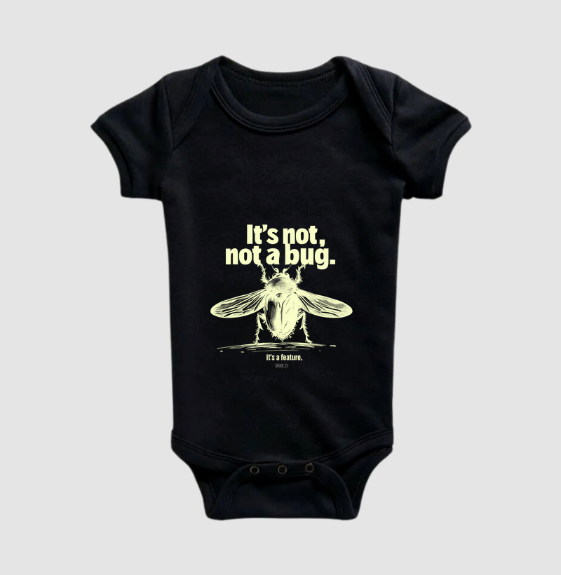 Camiseta "It's not a Bug It's a Feature" - Tecido escuro