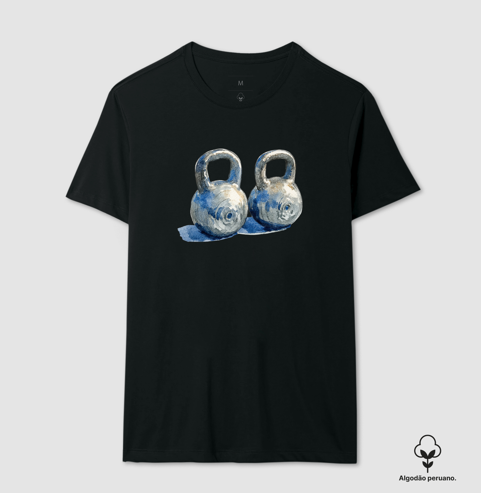 dois kettlebells em aquarela