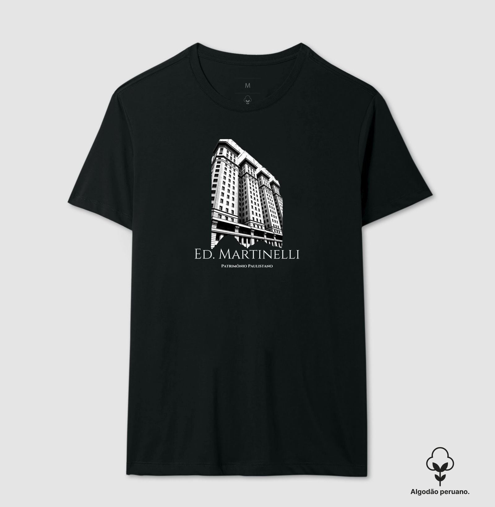 Edifício Martinelli - Patrimônio Paulistano - Camiseta Algodão Peruano