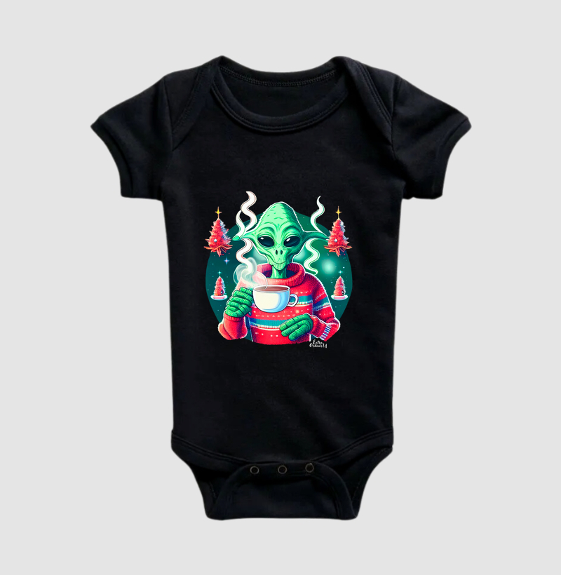 Alienígena Bebendo Café 