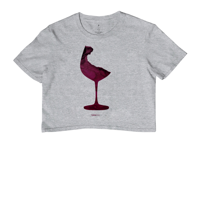 Camiseta Cropped Vinho Abstrata - Imagem 6