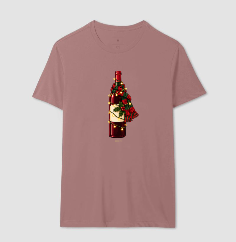 Camiseta Natal com Vinho – Garrafa de Cachecol e Pisca-Pisca - Imagem 16