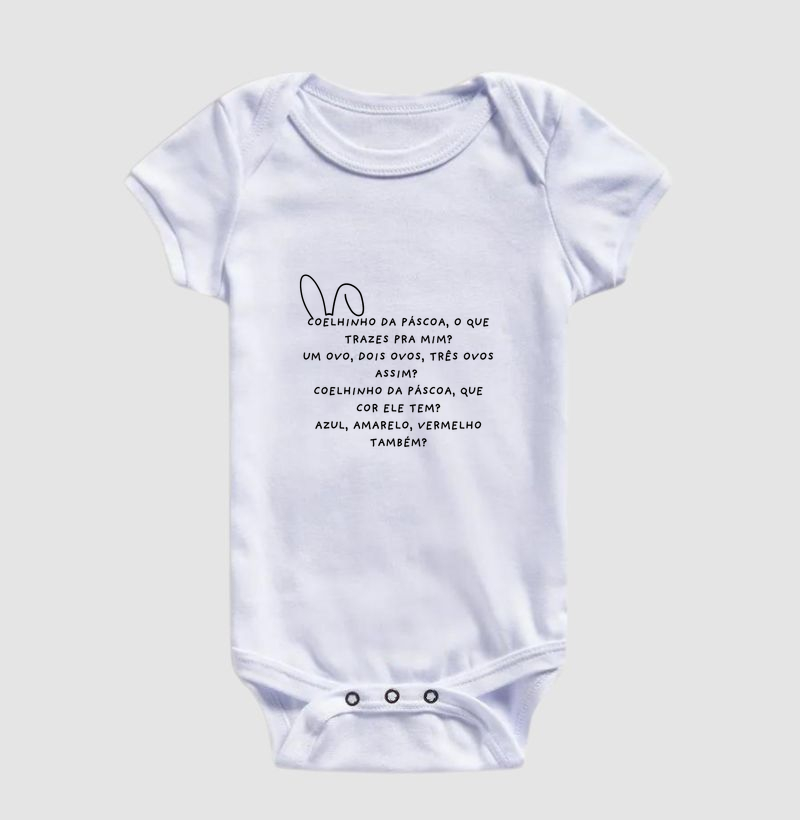 Body Infantil Coelhinho da Páscoa - Letras Pretas - Imagem 5