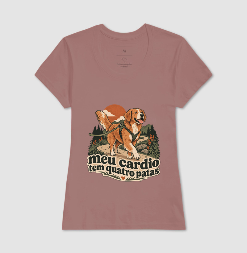 Camiseta Cachorro Passeio "meu cardio tem quatro patas" | Pelo & Pano - Imagem 18