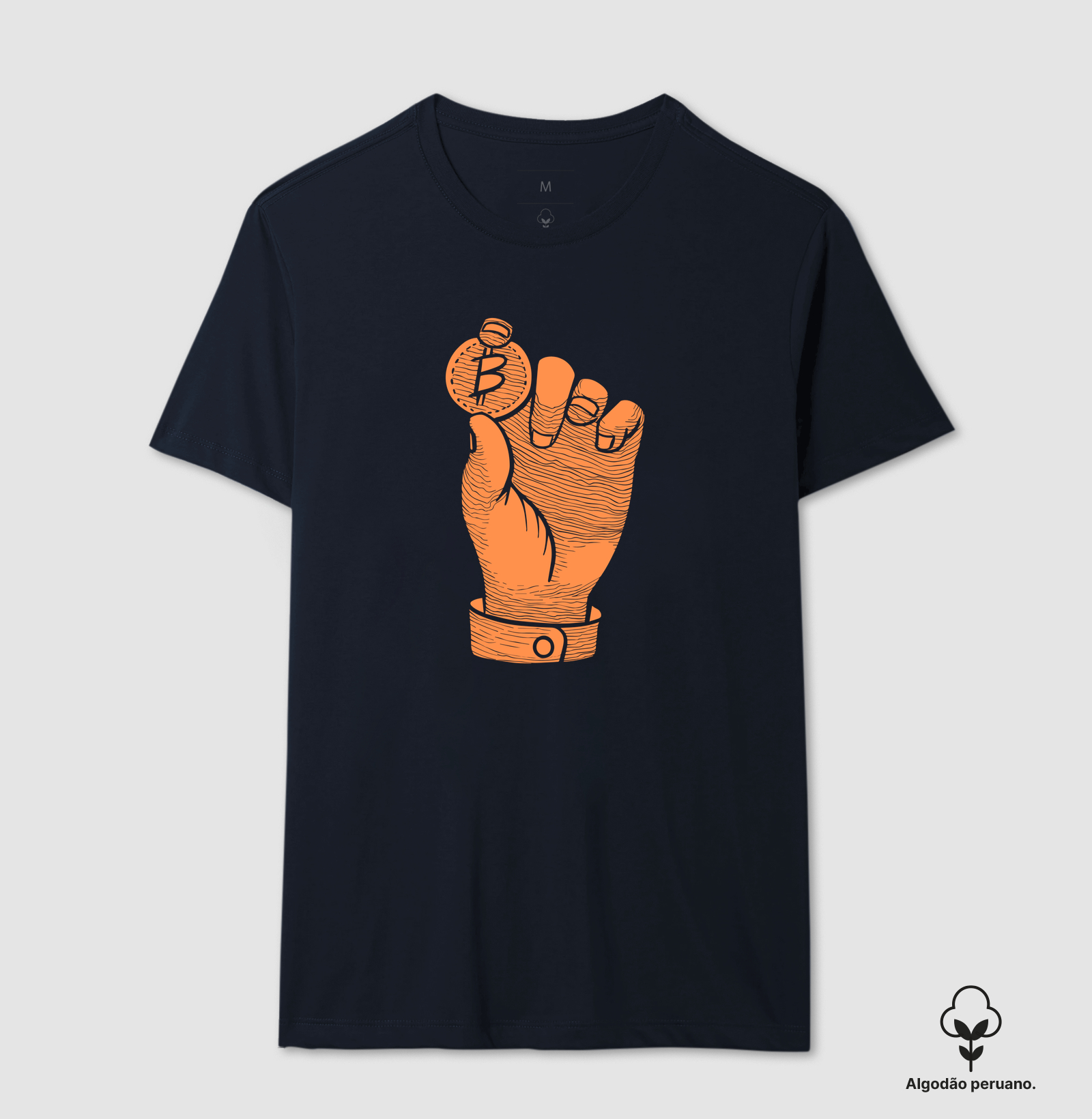 Camiseta Bitcoin Mão da Liberdade Algodão peruano - Imagem 9