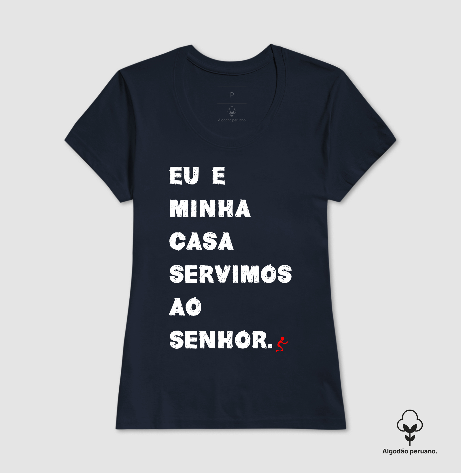 Camiseta Algodão Peruano Cristã Eu e Minha Casa - Imagem 9