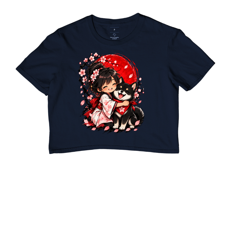 Sakura & Shiba — Amizade que Floresce (Preto) - Imagem 4
