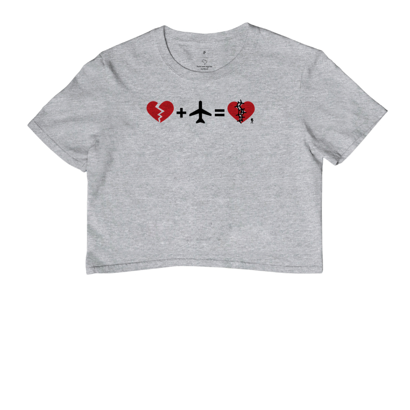 Camiseta Coracao Partido Mais Aviao Igual Coracao Curado | Equacao Viagem Humor | Colecao Viciados em Viagem - Imagem 6