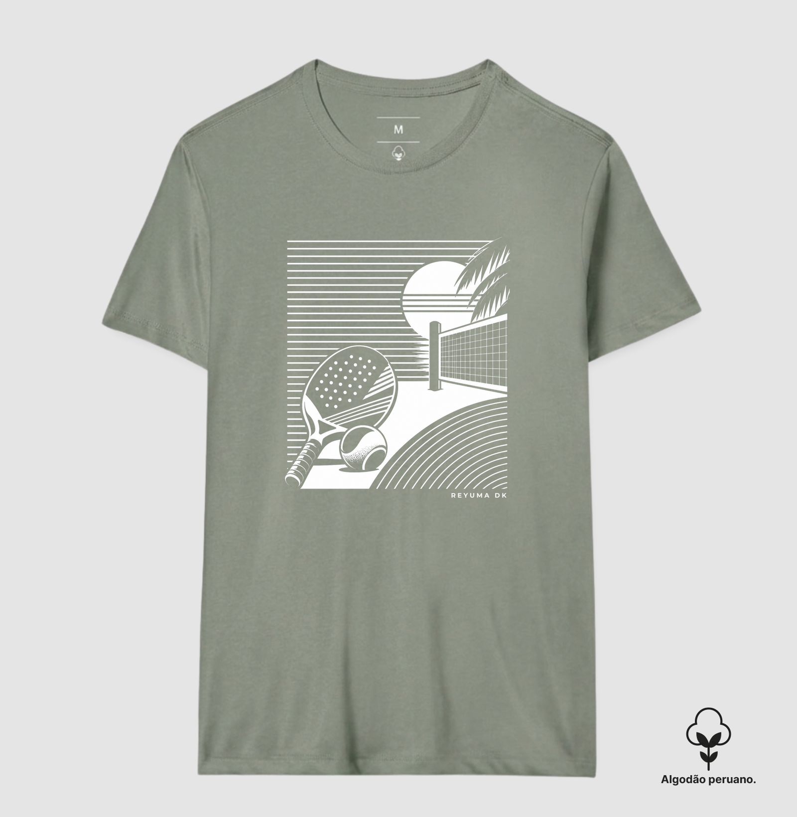 Camiseta Masculina, Feminina, Babylook e Unissex de Algodão Peruano Beach Tennis "Sunset"  - Imagem 4