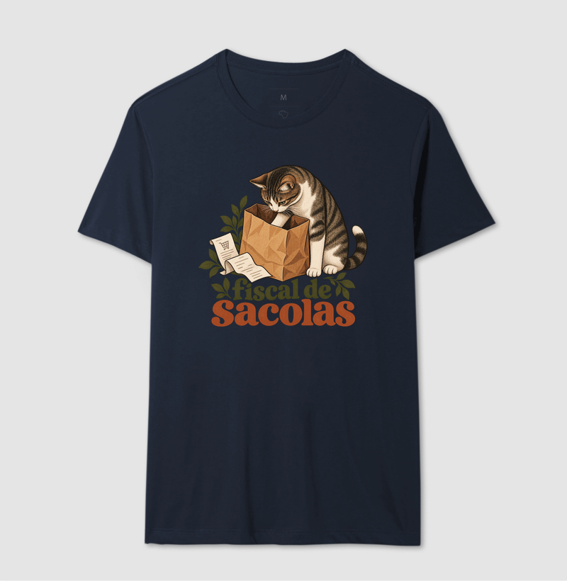 Camiseta Gato Compras "fiscal de sacolas" | Pelo & Pano - Imagem 6