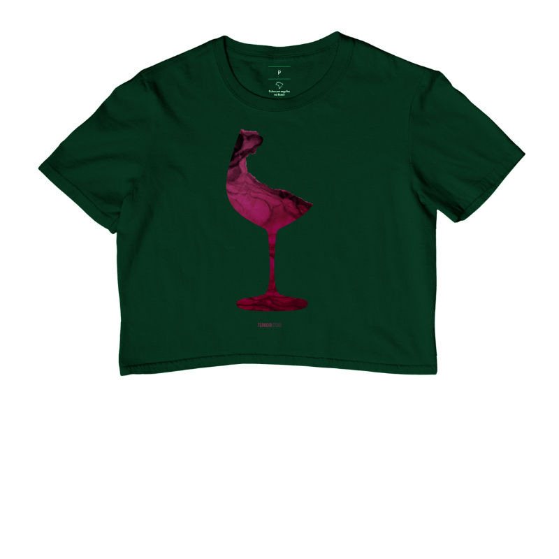 Camiseta Cropped Vinho Abstrata - Imagem 5
