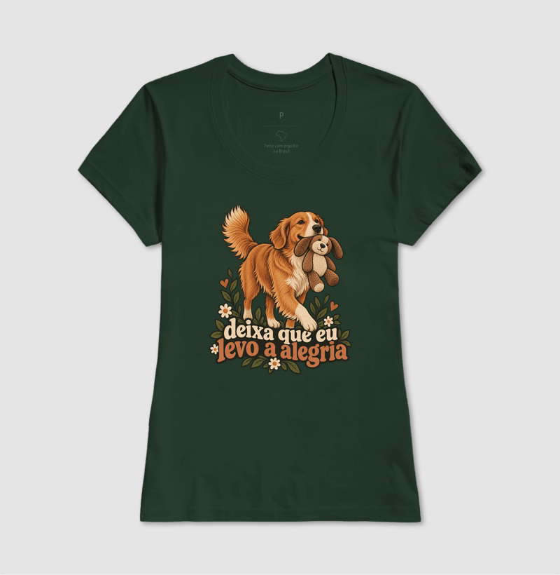 Camiseta Cão com Brinquedo "deixa que eu levo a alegria" | Pelo & Pano - Imagem 13