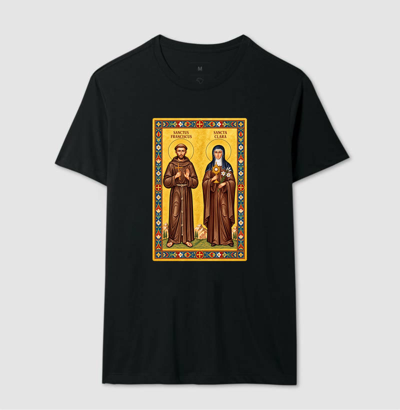 Camiseta São Francisco e Santa Clara de Assis Moldura - Imagem 2