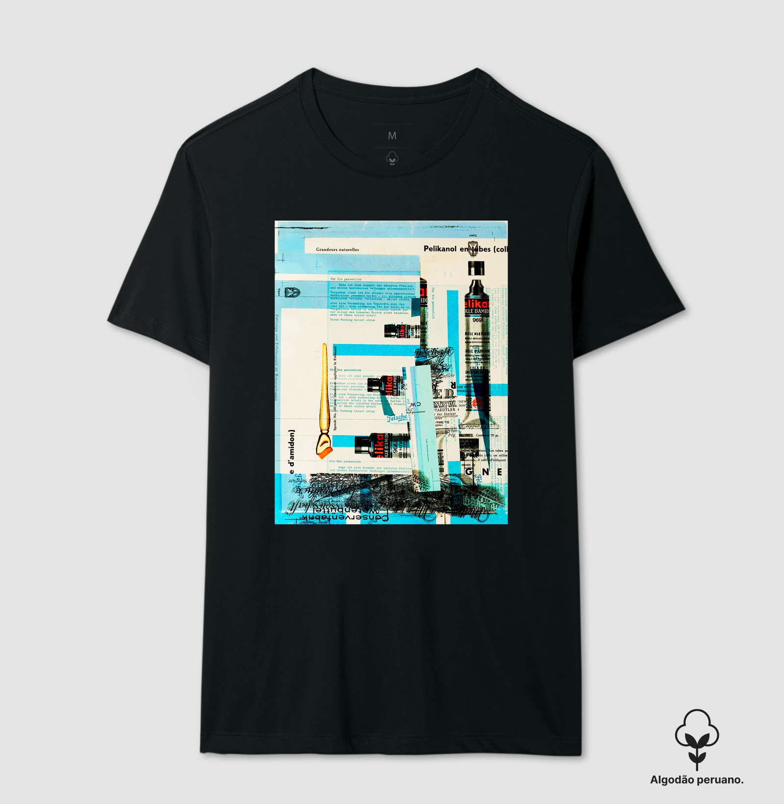 Camiseta Estética Dadaísta Pelikan Papelaria Antiga Algodão Tanguis Nobre - Imagem 7