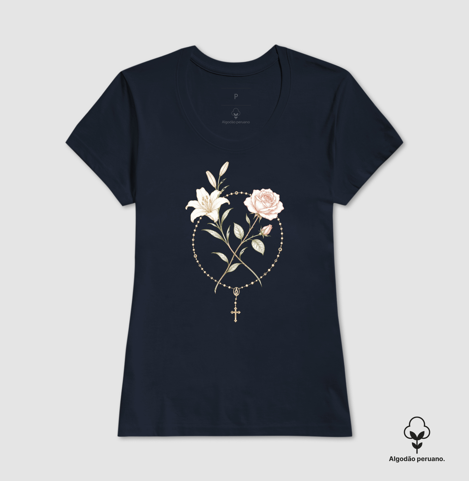 A Rosa, o lírio...Deus - algodão peruano - Imagem 3