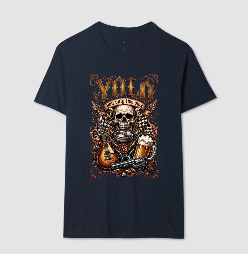 YOLO You Only Live Once | Camiseta Rock, V8 & Cerveja Vintage - Imagem 6