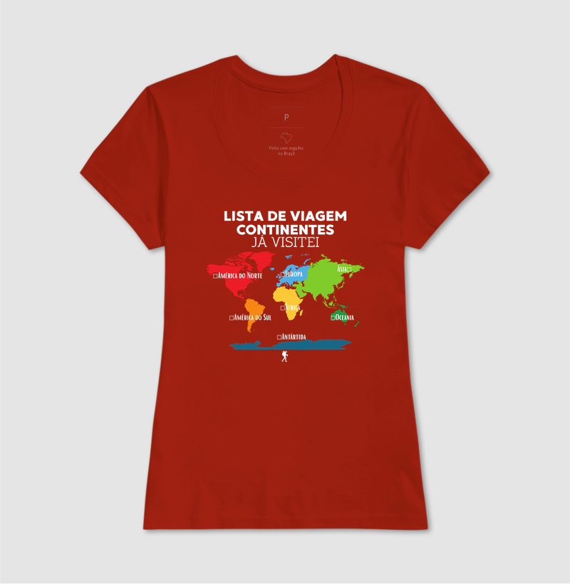 Camiseta Lista de Viagem Continentes Ja Visitei | Mapa Mundi Auto Personalizavel | Colecao Personalizaveis - Imagem 14