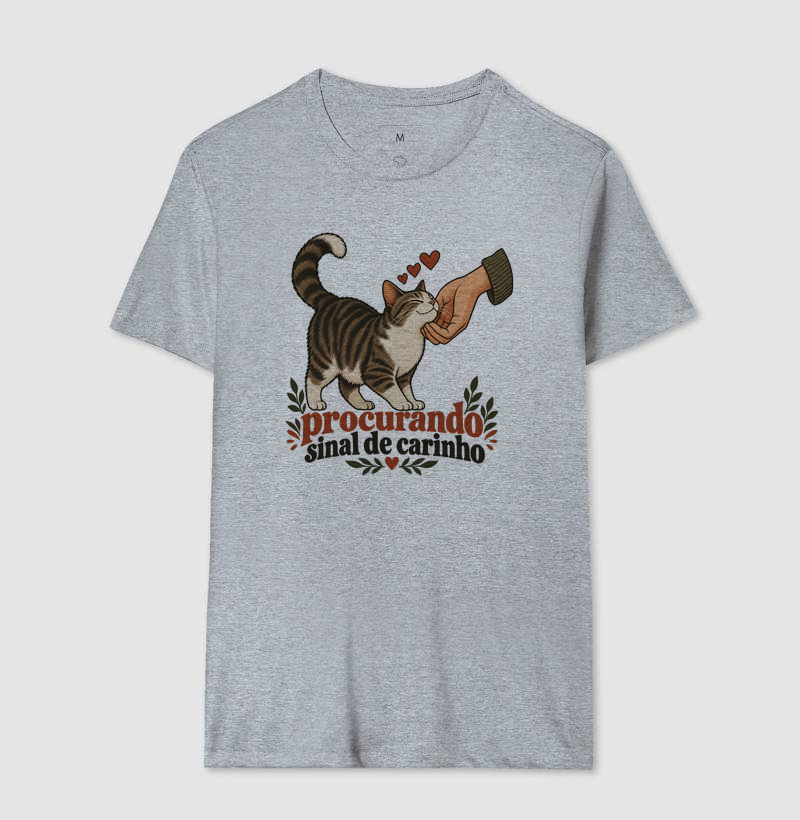 Camiseta Gato Carinho "procurando sinal de carinho" | Pelo & Pano - Imagem 8
