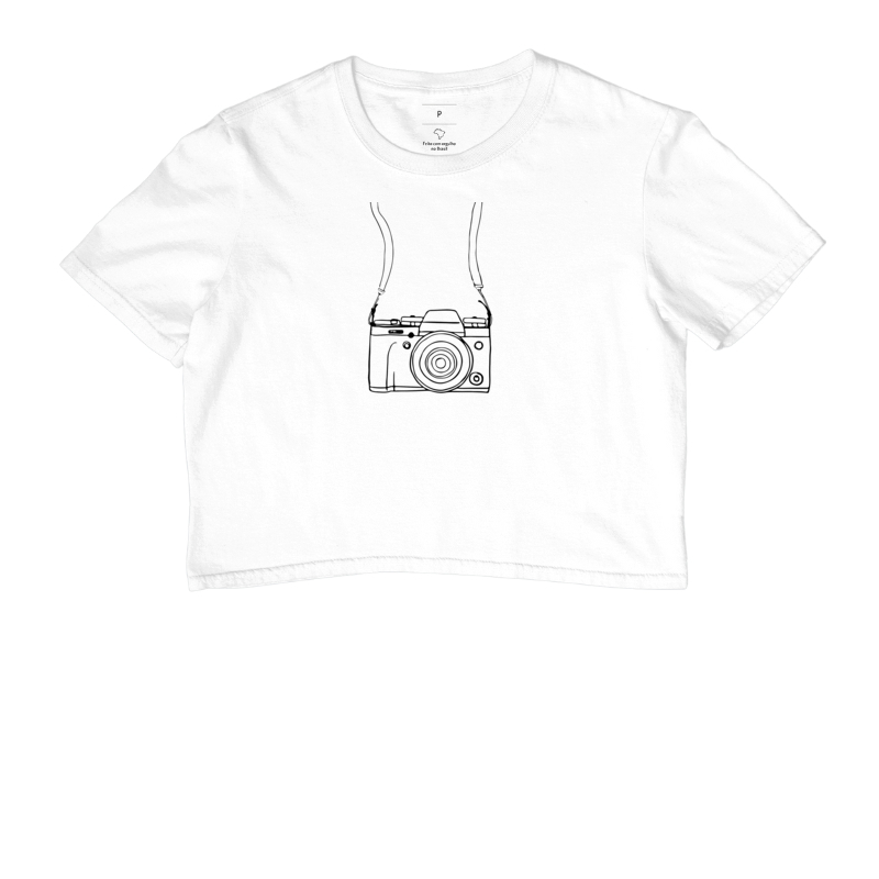 Camiseta feminina cropped câmera fotográfica - Imagem 3