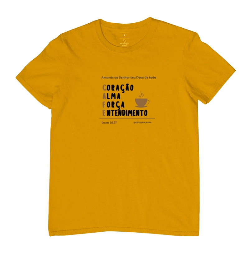 Camiseta CAFÉ - LUCAS 10:27 | EstamPalavra