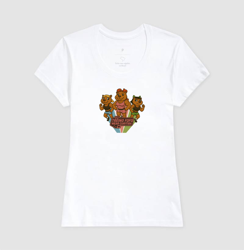 CAMISETA FEMININA PARA TREINO - CAPIVARAS SUPER PODEROSAS EU TREINO FOFO