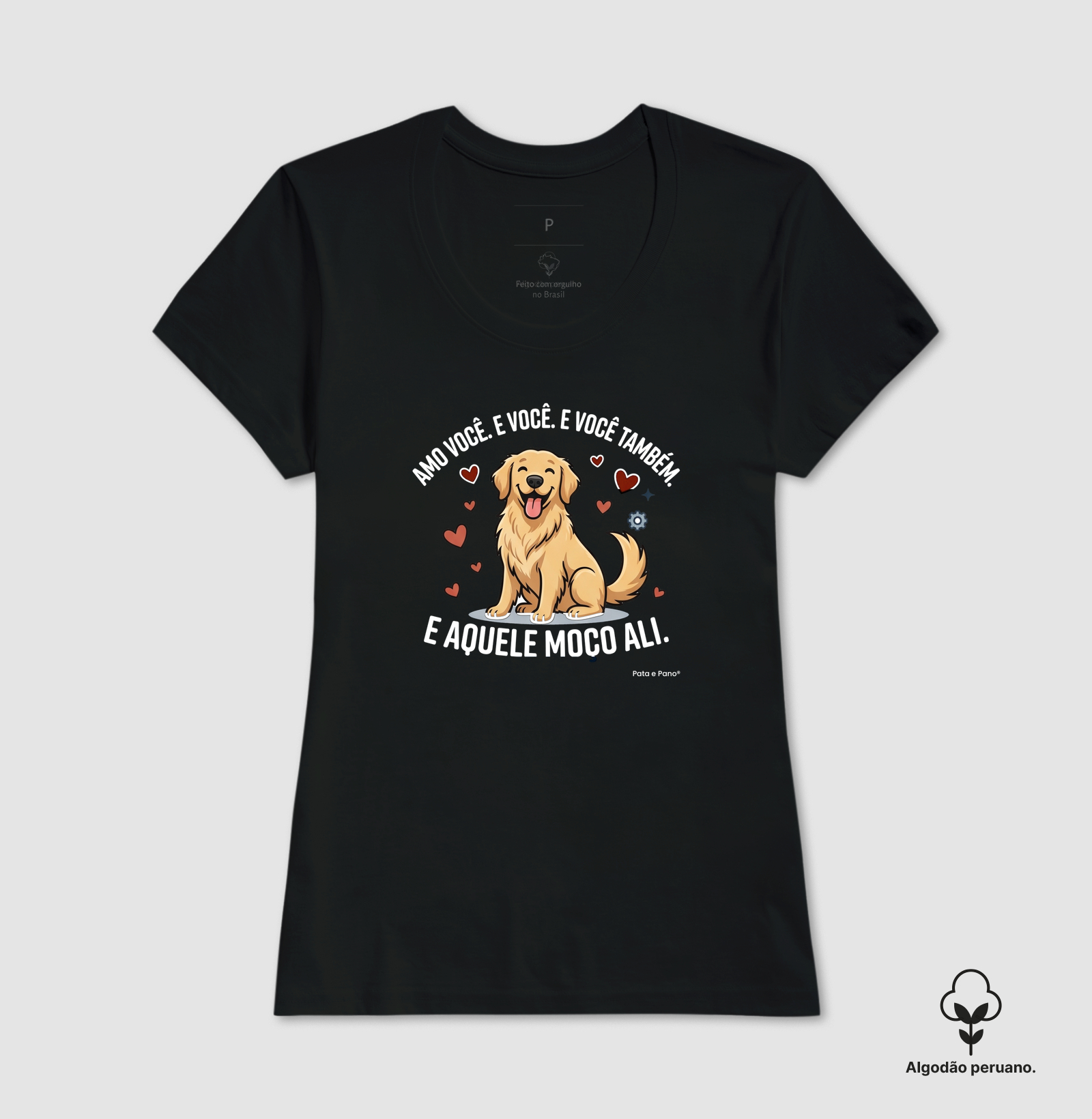 CAMISETA ALGODÃO PERUANO GOLDEN RETRIEVER AMO - Imagem 3