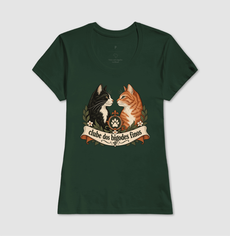 Camiseta Gato Clássica "clube dos bigodes finos" | Pelo & Pano - Imagem 13