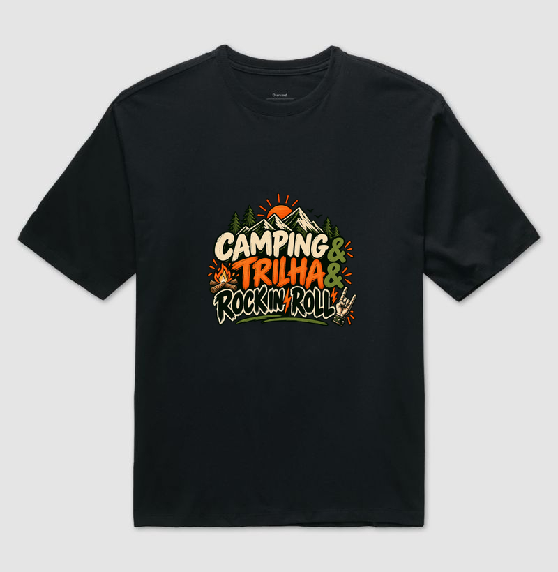 Camiseta Oversized | Unissex | Camping, Trilha, Rock in Roll - Imagem 4