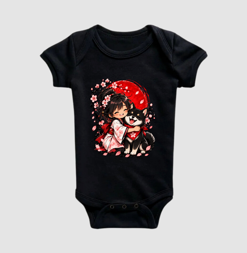 Sakura & Shiba — Amizade que Floresce (Preto) - Imagem 2