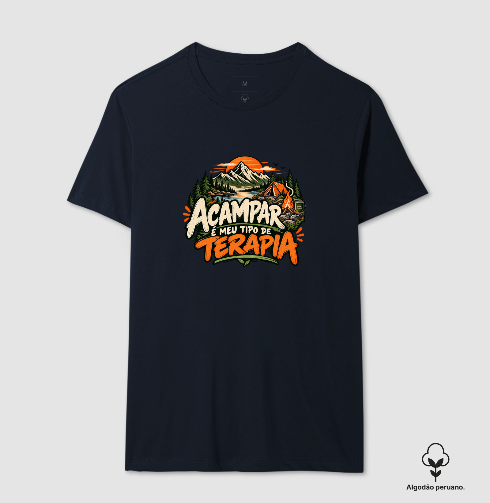 Camiseta Algodão Peruano | Acampar é Meu Tipo de Terapia - Imagem 4