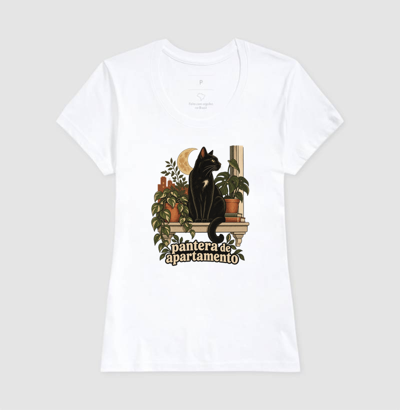 Camiseta Gato Preto "pantera de apartamento" | Pelo & Pano - Imagem 5
