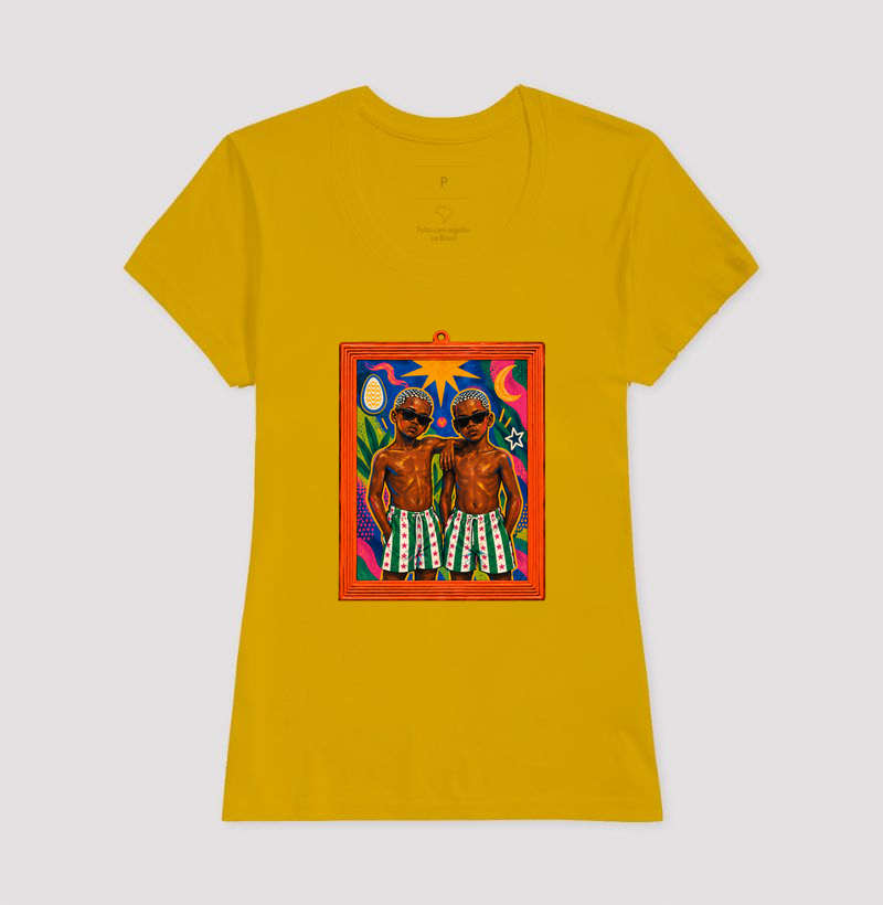 Camiseta São Cosme e Damião Moldura Espelho - Imagem 13