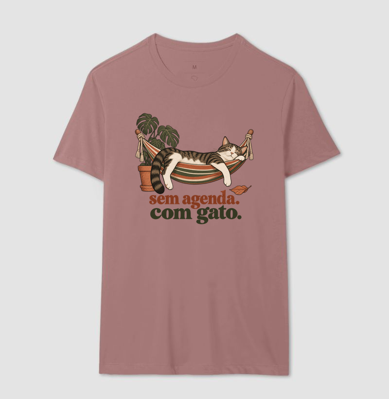 Camiseta Gato Descanso "sem agenda. com gato." | Pelo & Pano - Imagem 16