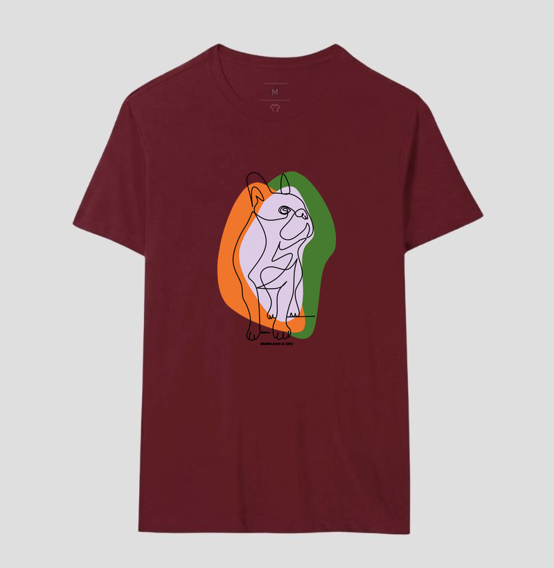 Bulldog de linhas com fundo laranja e verde - Imagem 17