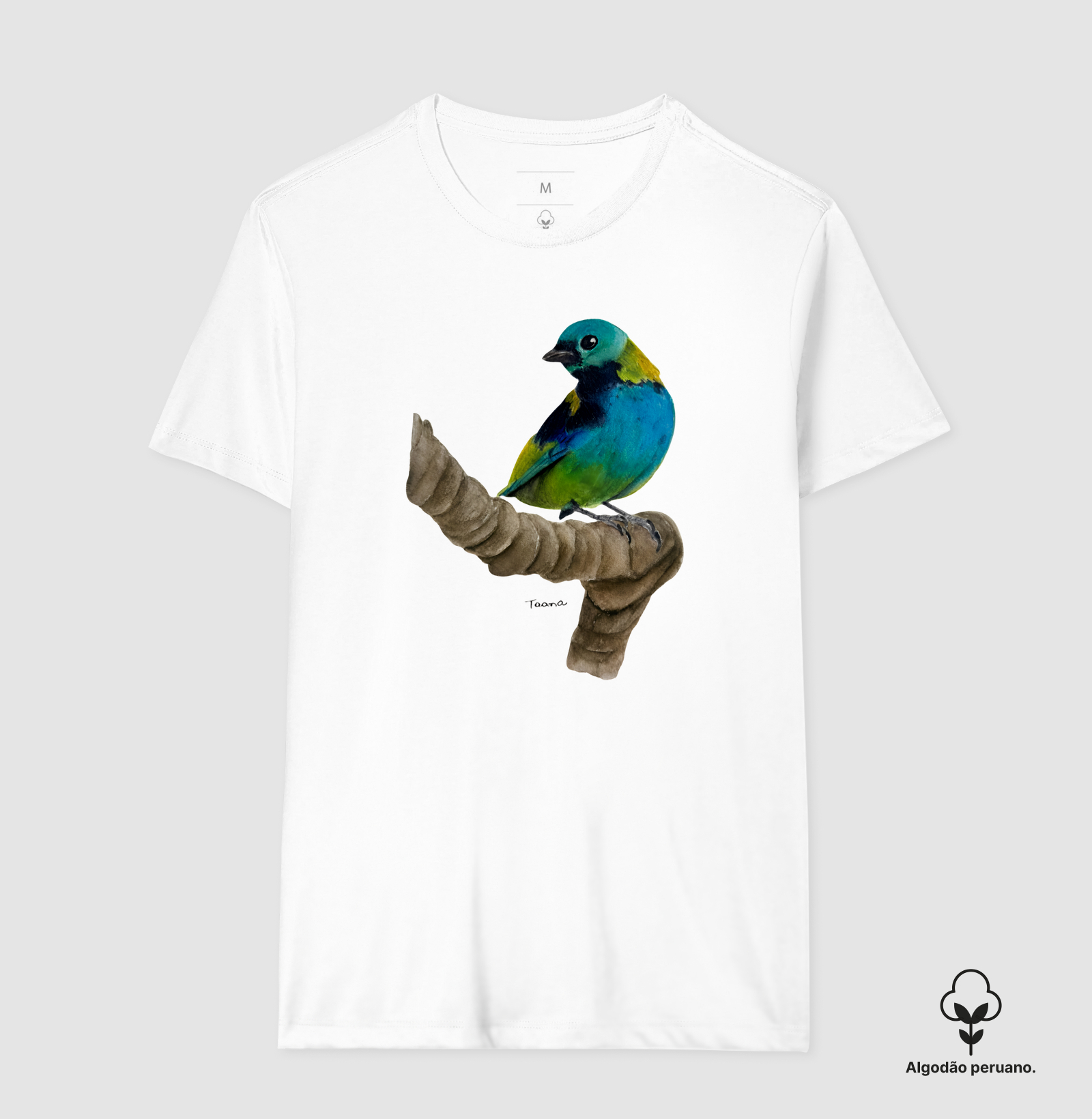 Camiseta Saíra-Sete-Cores – Aves do Brasil - Algodão Peruano - Imagem 5