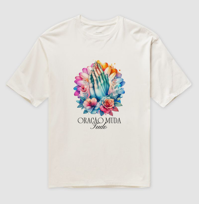Camiseta Oversized Oração Muda Tudo - Imagem 4