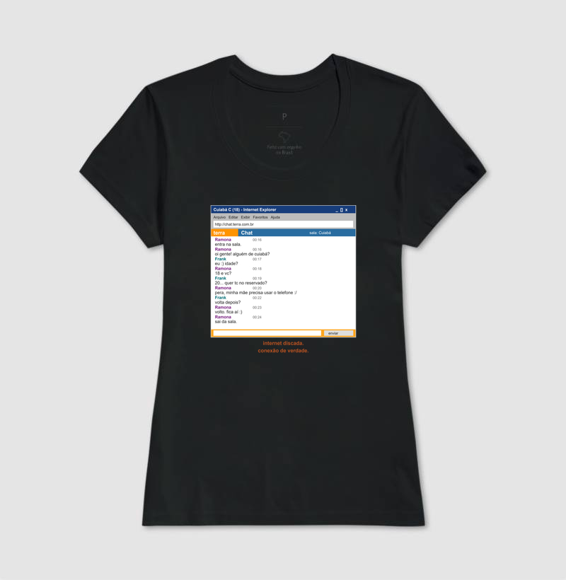 Camiseta "Pera, Minha Mãe Precisa Usar o Telefone" - Imagem 5