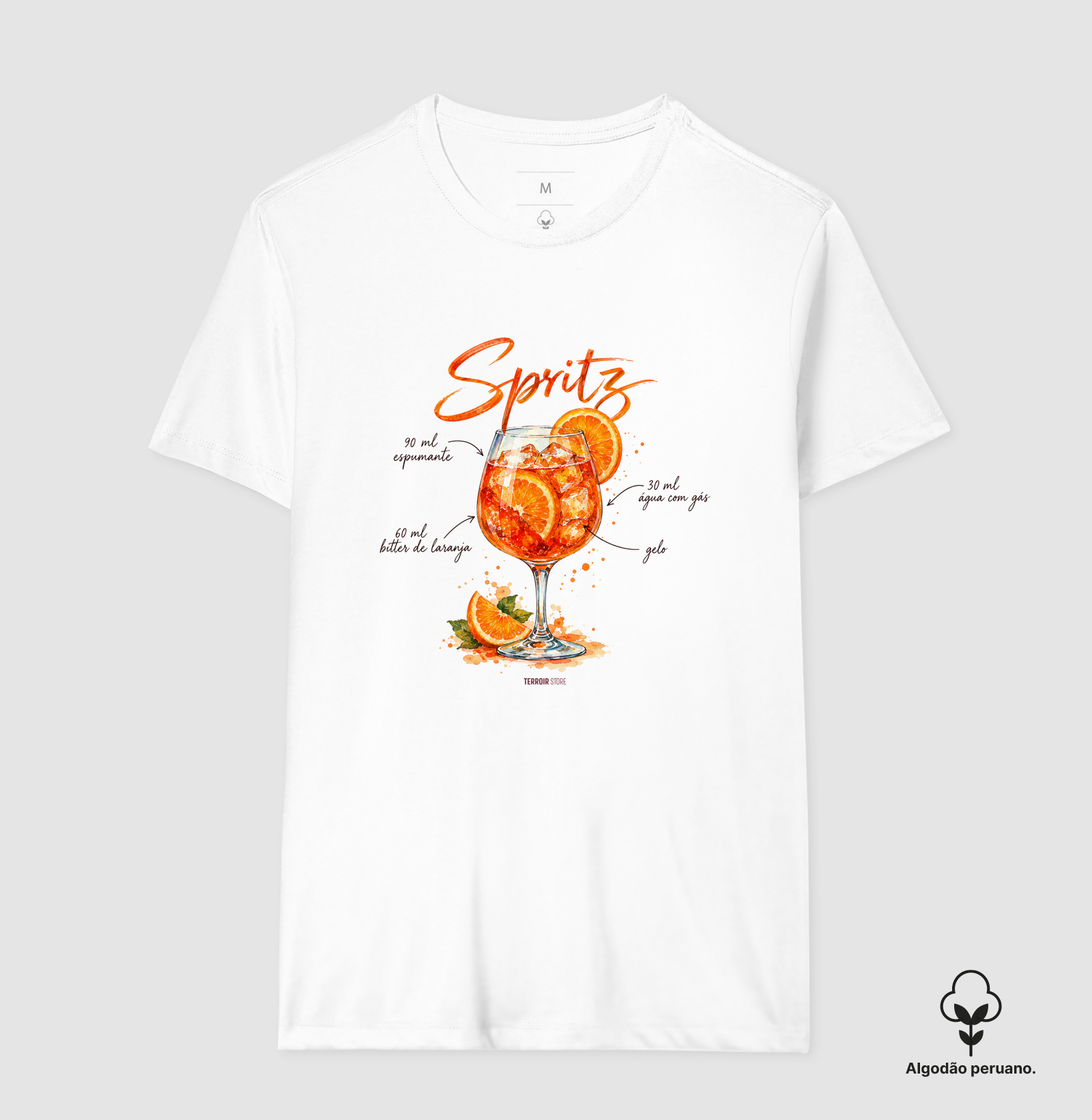 Camiseta Algodão Peruano Spritz – Drink com Espumante e Bitter de Laranja - Imagem 4