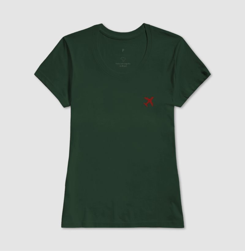 Camiseta Minimalista com detalhe de Avião vermelho escuro - Imagem 13