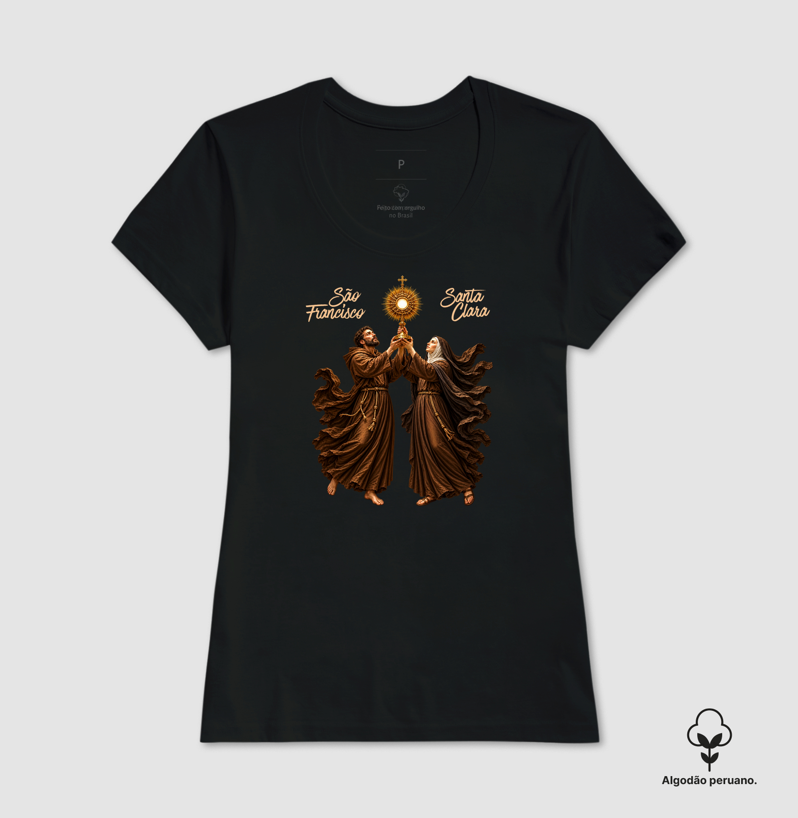 Camisa São Francisco e Santa Clara de Assis - Adoradores do Santíssimo - Imagem 3